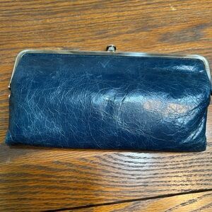 HOBO Navy Blue Leather Clutch